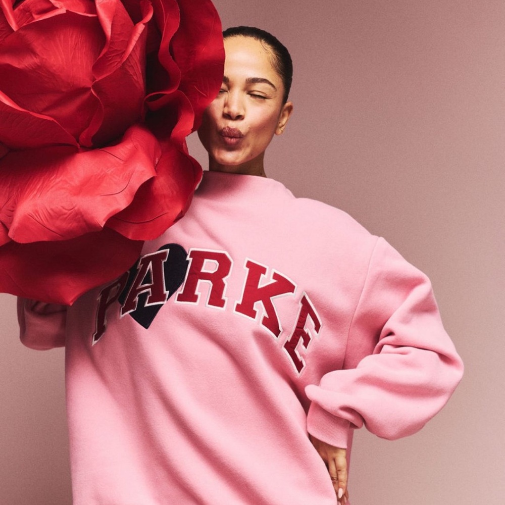 Parke Valentines Varsity Blush Mockneck, NEW - Picture 3 of 13